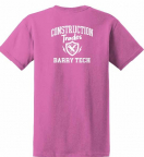 Cotton Tee Shirt with Screened Construction Trades logo Full Front